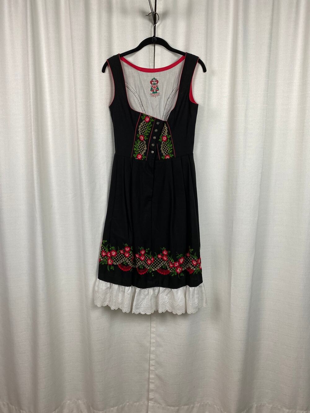 Salzburger Trachten Black&Pink Embroidered Dirndl Dress Sz.38